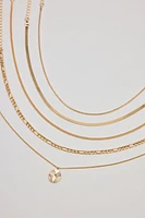 Set of 5 Clean Diamond Cut Oval Necklaces