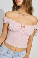 Off Shoulder Short Sleeve Top