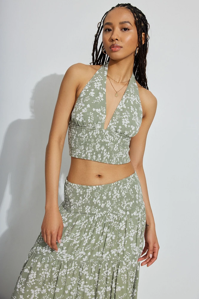 Ayla Smocked Halter Top
