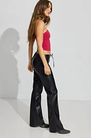 Faux Leather Flare Pant