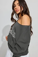 SoftTerry Off Shoulder Sweatshirt