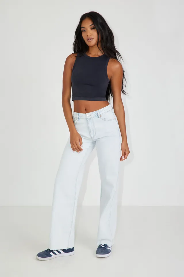 Levi's Ribcage Wide Leg In Cold As Ice Jeans Ligh tIndigo-Flat