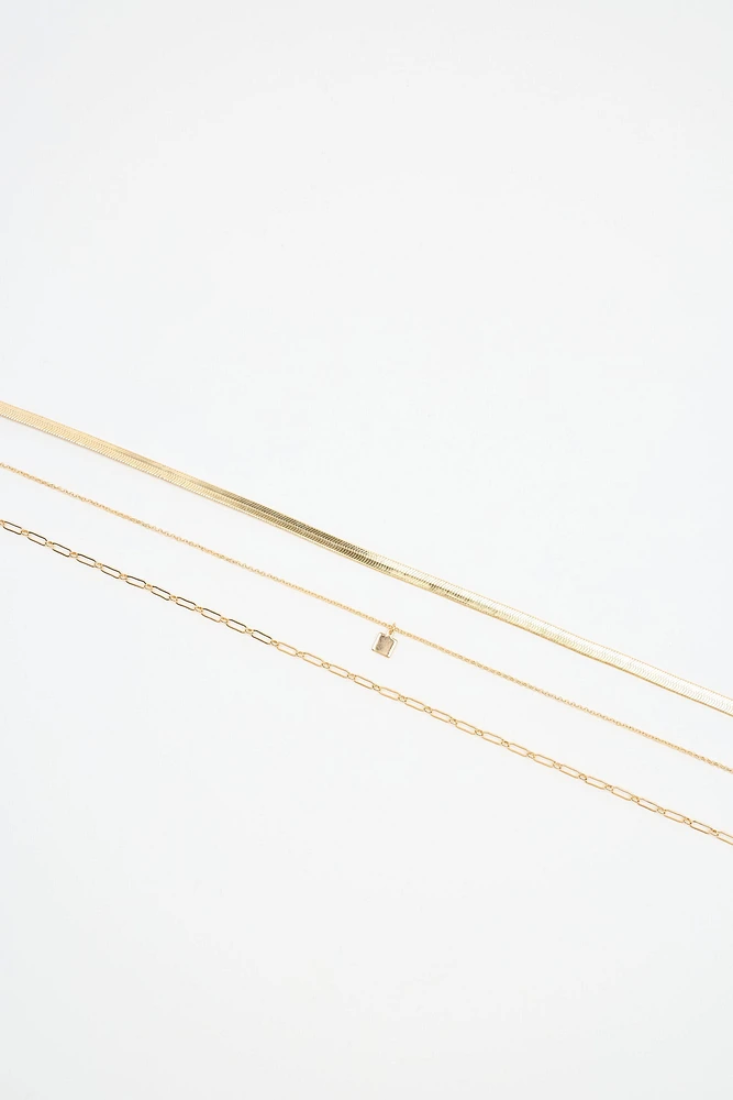 Set of 3 Classic Chain Necklace