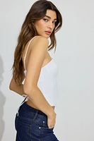 Lace Up Back Bustier Cami Top