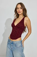 Lace Plunge Bustier Top