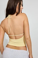 High Neck Open Back Halter Top