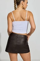 Brynn Faux Leather Micro Skort