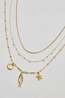 Set of 3 It's A Catch Necklaces