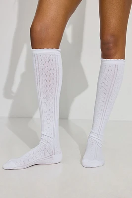 Pointelle Knee High Socks