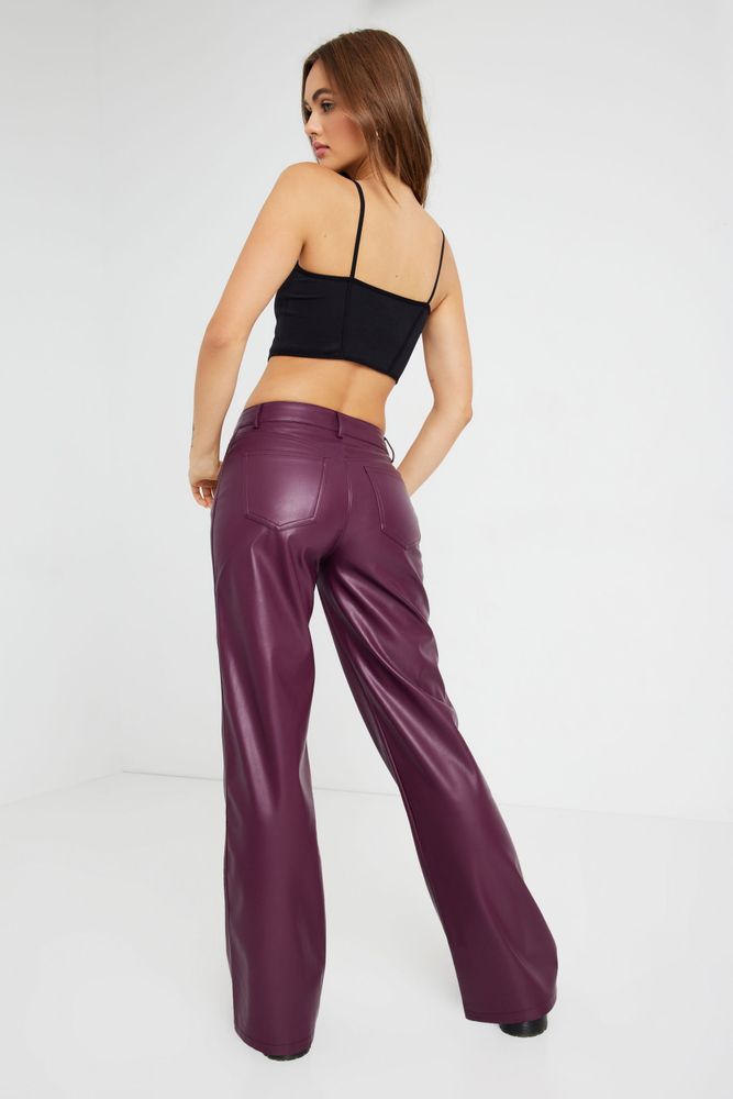 Brooke Faux Leather Low Rise Pant