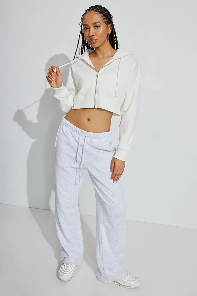 Cropped Zip Up Hoodie