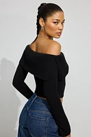 Spongy Off Shoulder Sweater