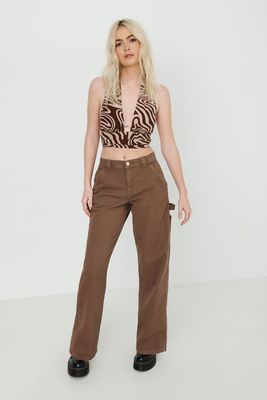 garage brown carpenter pants