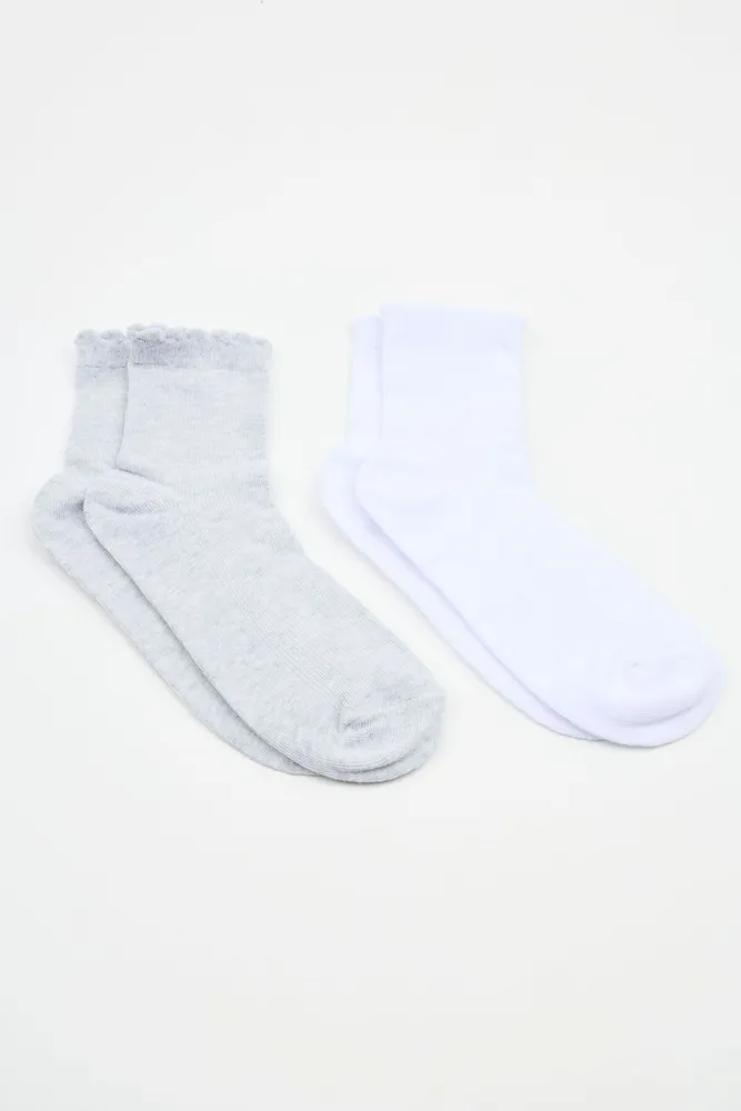 Set of Two Lace Ruffle Socks