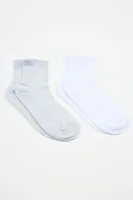Pack of 2 Scalloped Edge Short Sock