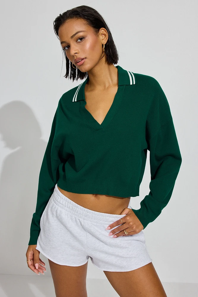 Cropped Boxy Polo Top