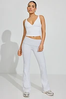 Soft Cotton Fold Over Flare Pants