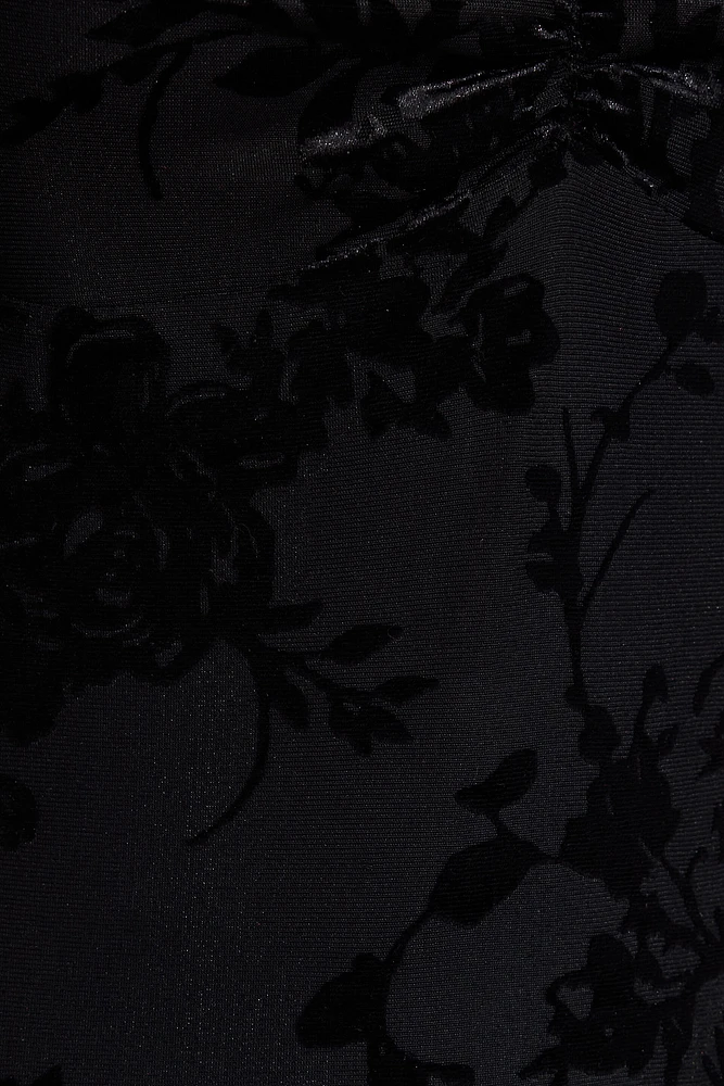 Robe maxi à effet usé et col en cœur