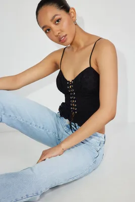 Eyelet Lace Up Bustier