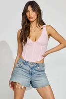 Haut bustier en dentelle à décolleté plongeant