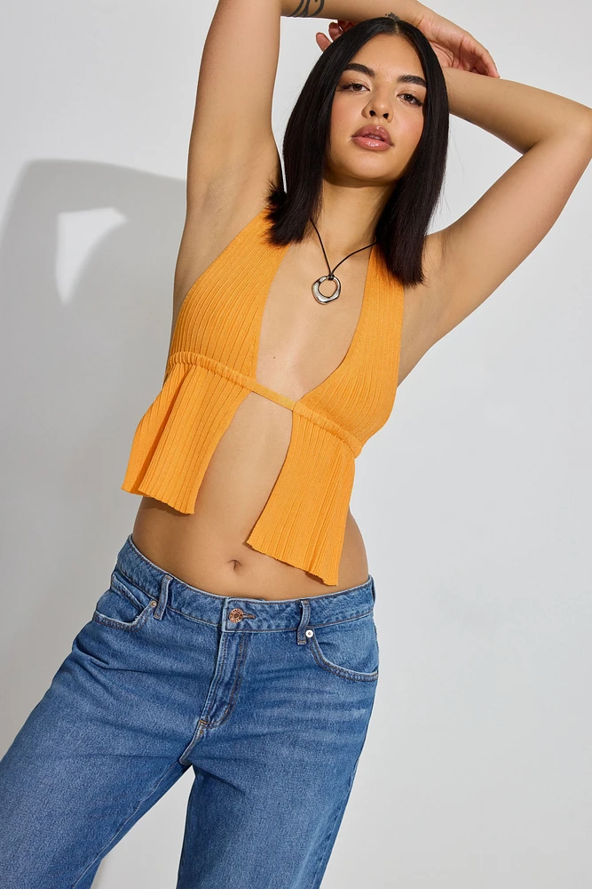 Apron Back Halter Top