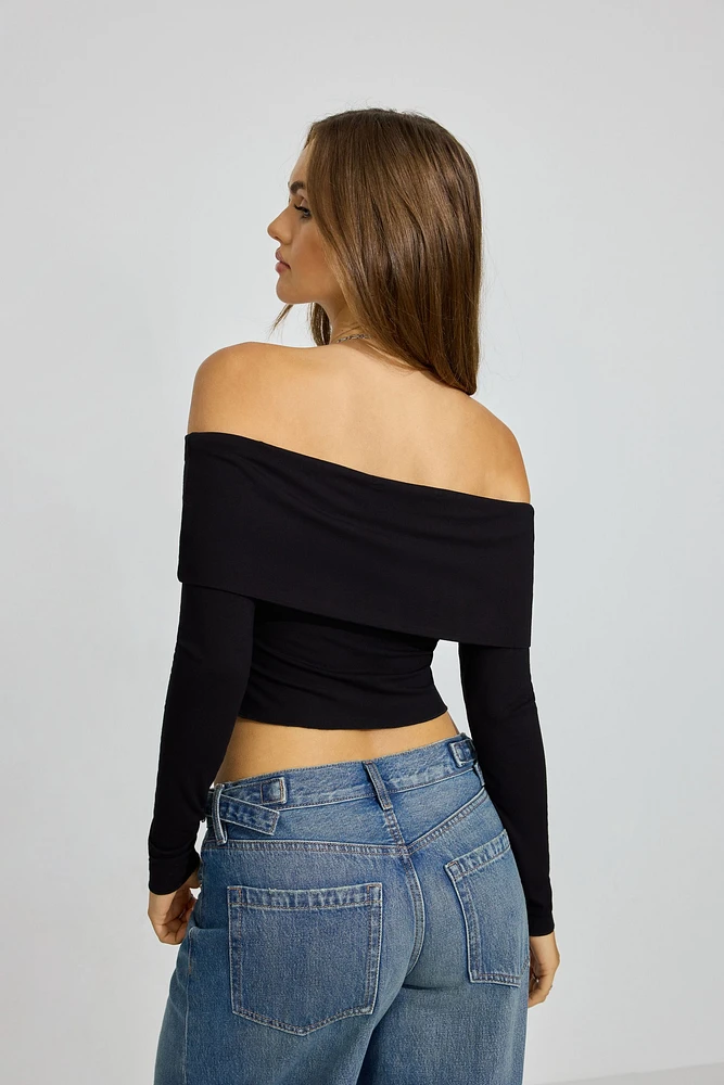 Long Sleeve Asymmetric Top