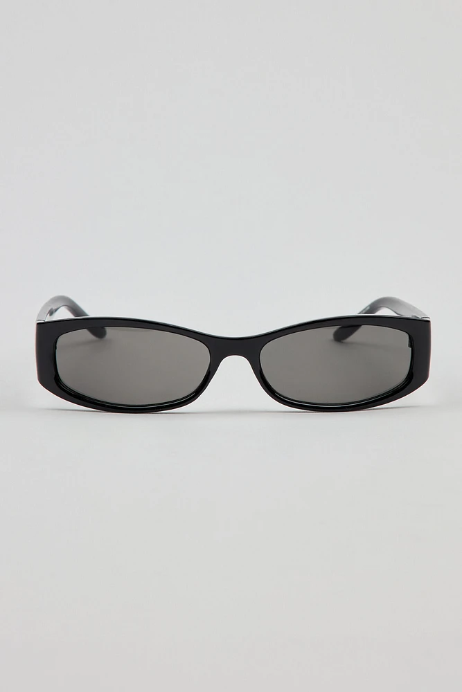 Lunettes de soleil ovales à bout carré