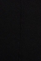 Ribbed Deep V Neck Long Sleeve Top