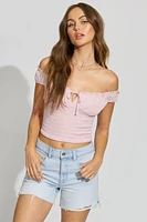 Off Shoulder Short Sleeve Top