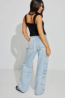 High Rise Wide Cargo Jean