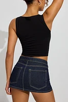 Jupe-short ultra-courte en denim avec ceinture