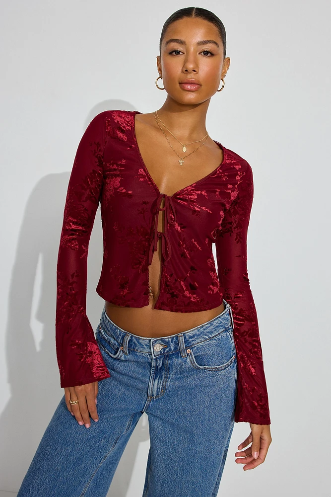 Flyaway Burnout Long Sleeve Top