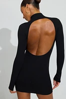 Long Sleeve Open Back Dress