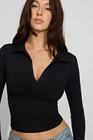 Sleek Polo Long Sleeve Top