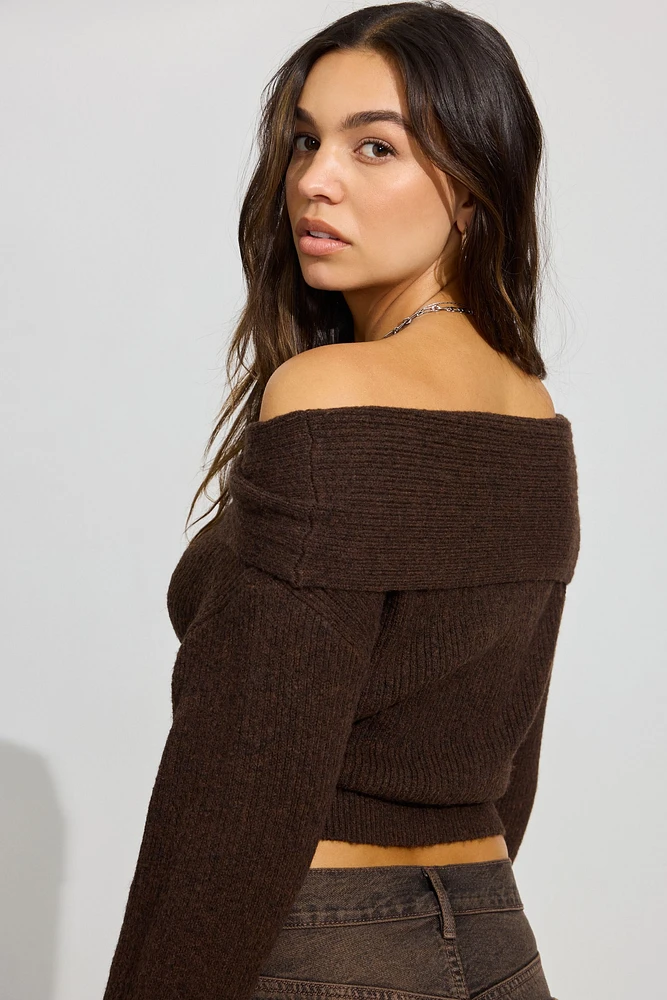 Cozy Loose Off Shoulder Sweater