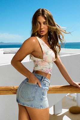 Denim Micro Skort