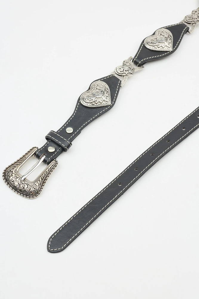 Allover Heart Western Belt