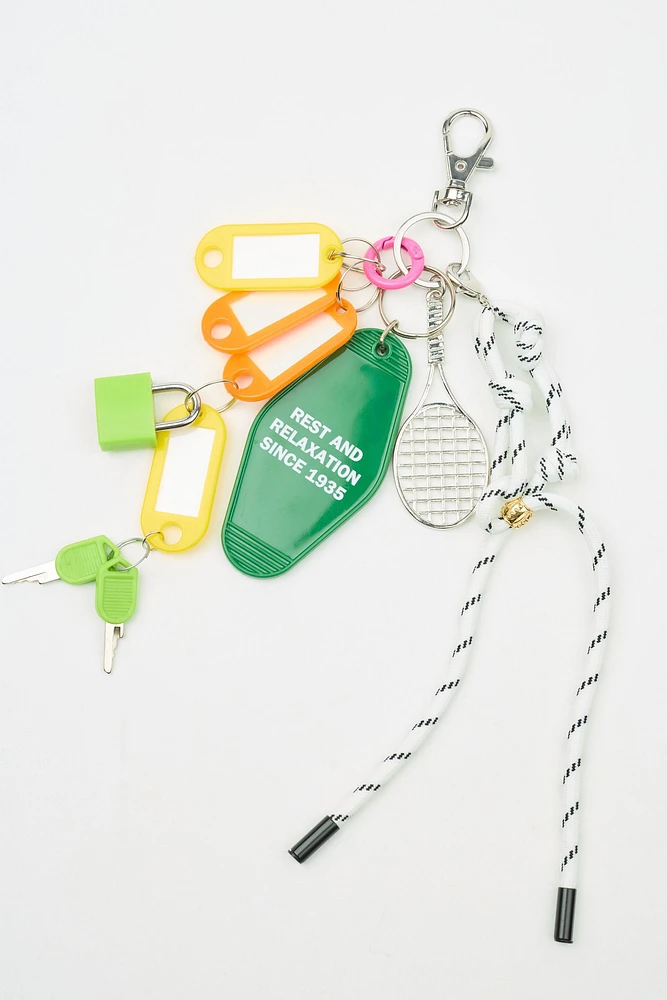 Sporty Cord & Racquet Bag Charms