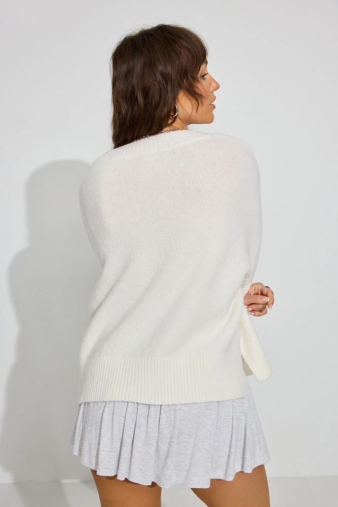 Cozy V Neck Relaxed Sweater