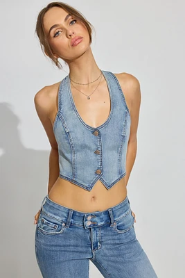 Denim Halter Vest