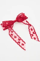 Allover Lace Bow Clip