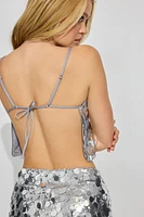 Sequin Tie Back Cami Top