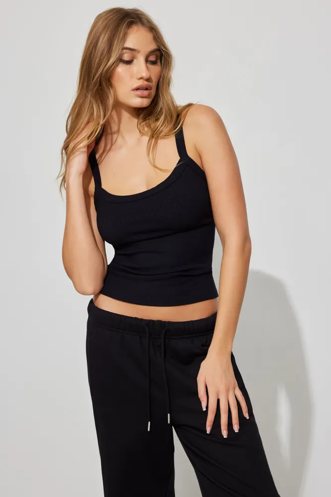 Scoop Neck Ribbed Cami