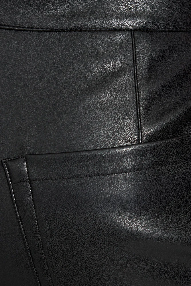 Baggy Faux-Leather Pants