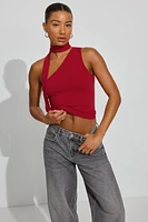 One Shoulder Neck Tie Top