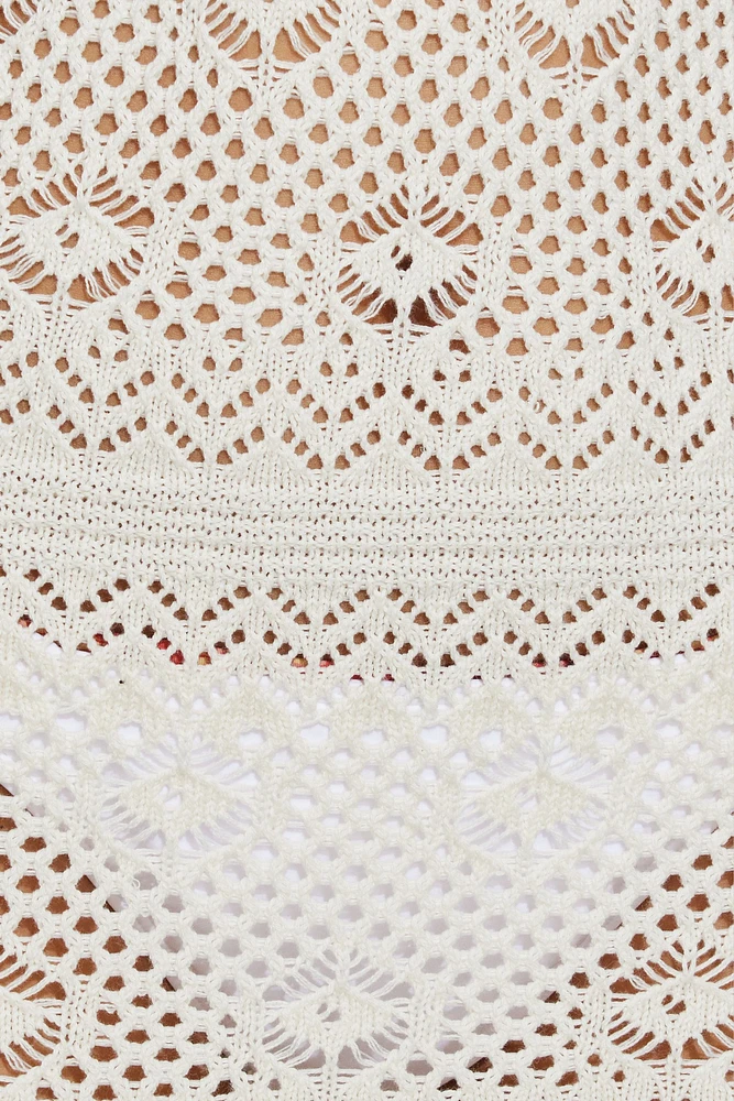 Robe maxi en crochet à bordure ondulée
