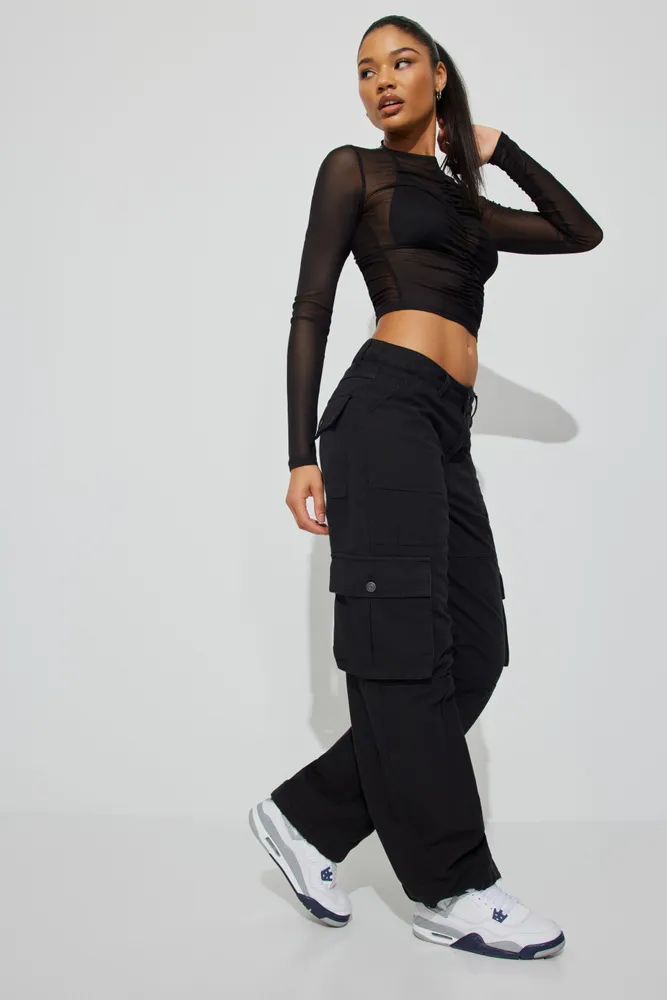 Low Rise Wide Cargo Pant