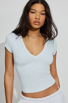 Sleek Deep V Neck T Shirt