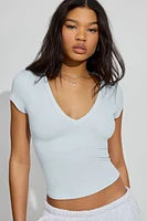 Sleek Deep V Neck T Shirt