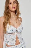 Lace Trim Button Up Cami